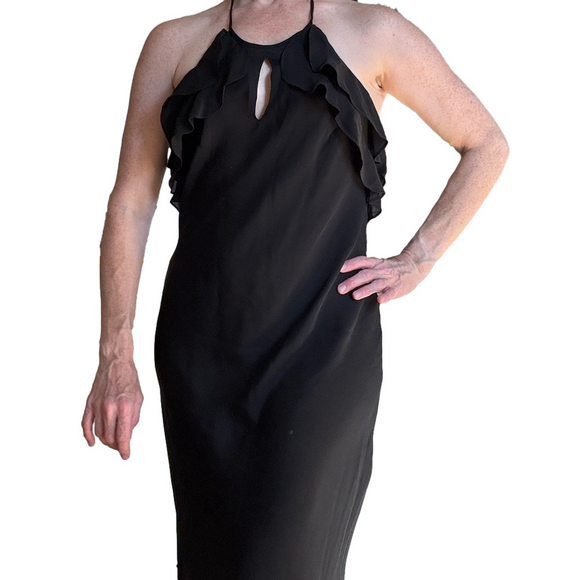 RALPH LAUREN Silk Formal Halter Maxi Dress ***VINTAGE*** - Picture 3 of 9